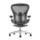 【Herman Miller】Aeron 2.0 人體工學椅 全功能 拋光金屬腳座 鋁合金材質 石墨黑 DW扶手 A size(平行輸入)