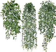 3Pcs Artificial Plants Artificial Hanging Plants,Vines Mandala Pea Eucalyptus Leaf Pseudoplant for Office Farmhouse Home Decor, Indoor Outdoor Wedding Home Decoration