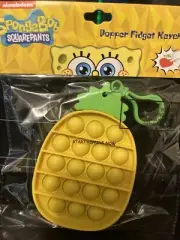 1 NIP Novelty Spongebob Square Pants Yellow Popper Fidget Keychain Pineapple