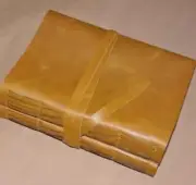 A4 Writing notes Notebook sketchbook Diary Notepad handmade leather yellow Q370