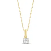 Diamond Set Solitaire Miracle Necklace in 9kt Yellow Gold
