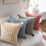 Plaid Throw Pillowcover INS Style Cushion Cover Plush Pillowcase Sofa/Bed
