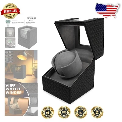Elegant Watch Winder in Anti-Magnetic Prismatic Leather - AC & Battery Powered