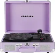 Bluetooth Vinyl Record Turntable Portable 3 Speed Belt Drive Lavender Design