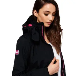 【Superdry】Superdry Original Windcheater極度乾燥 連帽防風夾克 外套 女款 黑桃紅(網眼內襯)