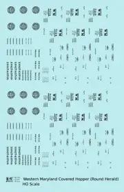 K4 HO Scale Decals Western Maryland Covered Hopper Black Round Herald