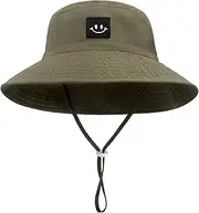 [Malaxlx] Baby Kids Bucket Sun Hat Toddler Smile Face Wide Brim Summer Outdoor Beach Hat for 0 Months - 6 Years Old Girls Boys