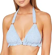 [Seafolly] Women's Slide Triangle Bikini Top Swimsuit with Frill Detail, Spotted