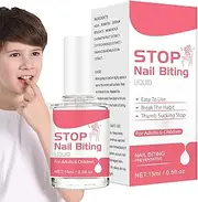 Nail Biting Prevention Polish,0.5fl oz Anti Bite Nail Polish - Care for Kids & Adults, Thumb Sucking Stop, Bitter Taste, Safe & Effective, Non-Glossy Invisible Coating, Stop Nail Biting & Thumb