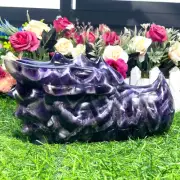 3.02kg 223mm Natural Dream Amethyst Dragon Skull Figurine Quartz Crystal Decor