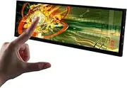 VSDISPLAY 14.5inch 2560x720 2K IPS LCD Stretched Wide Bar Touch Monitor,USB Type C mini HDMI Video Input, Metal Shell