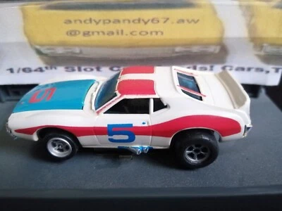 Aurora Tomy AFX Tyco AMC Javelin White,Blue,Red No.5 Cleaned, Oiled & Tested