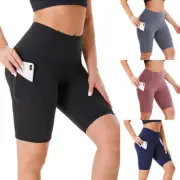 Women Compression Sport Shorts Leggings With Pocket Running Exercise Yoga