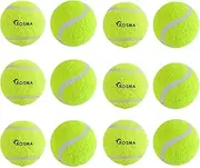 Kosma Pack of 12 Tennis Balls | Training Ball for Dogs, Super Bounce, Perfect for Begginer Cricket Training Practice (With carry bag- 6Pc Each Red & Fluorescent Yellow)