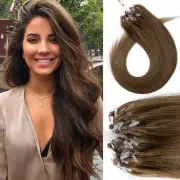 Micro Beads Hair Extensions Micro Loop Ring Tip Real Human Hair Highlight Blonde