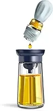 Olive Oil Dispenser with Brush, 2 in 1 Glass Oil Bottle with Silicone Brush, Dropper Measuring Oil Dispenser for Kitchen, Baking, BBQ, Pastry, Frying Pan, Air Fryer, Cooking and Grill