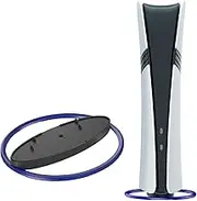 JJDWIN Vertical Stand for PS5/PS5 Slim/PS5 Pro Console, Compatible with PS5/PS5 Slim/PS5 Pro Disc and Digital, ABS + zinc Alloy, Safe and Stable,Easy to Install with Screws for PlayStation 5, Blue