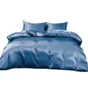 Ocean Silk Satin Pillowcase Quilt/Duvet Cover Set Single Double Queen King Bed