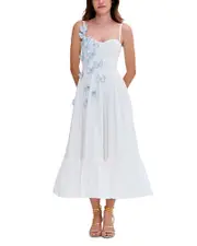 PatBO Flutter Poplin Butterfly Midi Dress