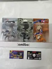 BRAND NEW! Super Smash Bros R.O.B./Mr Game & Watch/Duck Hunt Retro 3 Pack Amiibo