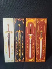 Knights Swords 3D Printed Bookmark Red Gold Color Cool Cute Kids Gift Set Of 4