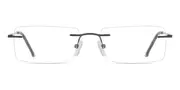 Rectangle Rimless Metal Men's Glasses Online Black Size 53 - Lenses Included - Private Health Rebate - Blue Light Block - SmartBuy Collection