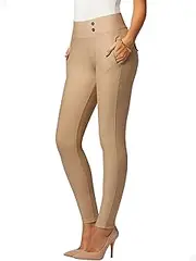 [Conceited] Women's Premium Stretch Bootcut Dress Pants with Pockets - Wear to Work - Ponte Treggings