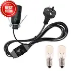 Salt Lamp Power Cord 1.8m w/ Dimmer Switch + 2 E14 Bulbs for Himalayan Lamp