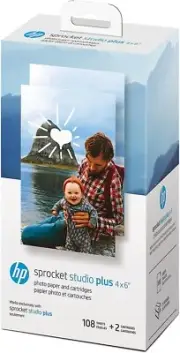 HP Sprocket Studio Plus 4 x 6” Photo Paper and Cartridges