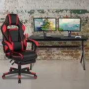 Optis Gaming Desk with Cup Holder/Headphone Hook/Removable Mousepad Top & Red...