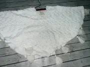 Sleigh Hill White Ivory KNIT tassel 50 inch Snowflake Tree Skirt Classy Modern