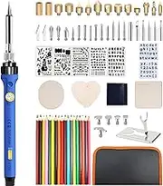 Menbyci DIY Wood Burning Kit, Engraving Set with Adjustable Temp 200~450°C, Wood Burning, Soldering Carving Embossing Pyrography Pen with Graphic Templates and 41 Soldering Tips