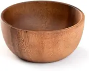[Veulrn] Wooden Salad Bowl Round Dessert Displays Serving Trays Fruit Food Salads Snack Soup Bowl for Home Coffee Shop B