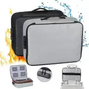 Large Fireproof Document Box with Lock File Storage Waterproof Safe Bag Cash Box
