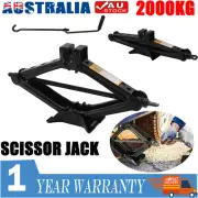 2Ton Scissor Jack Car Van Wind Up Tyre Lift Chrome Crank Handle Emergency Tools