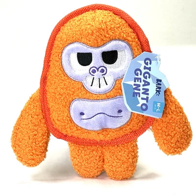 Bark Box Dog Toy Giganto Gene Squeak Med-Large Crinkle Orange Gorilla NWT