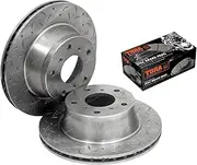 2 Slotted & Drilled Front Disc Brake Rotors + Pads for Holden Commodore Caprice Statesman Calais & for Toyota Lexcen VR VS V6 3.8L LG2 L67 6cyl 3.8L VH V8 5.0L LB9 1993 to 2000