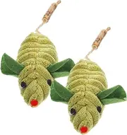 TOGEVAL 2pcs Catnip Filled Plush Mice Shaped Interactive for Cats Stimulates Hunting Instincts Encourages Active Play Present for Pet Cats Lightweight and Entertaining Chewing
