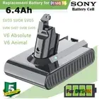 6400mAh FOR DYSON V6 BATTERY ANIMAL DC58 DC59 DC62 DC74 SV03 965874-02 SV09 SV06