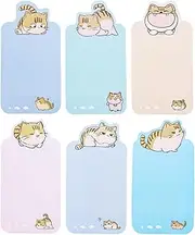 M&G Funny Cat Sticky Notes Set, Cartoon Cute Cat Sticky Notes, 2.4x4.5 in Post its Tabs Self-Stick Note Pads Writing Memo Pads Page Marker for Cat Lover Gift Home School Offices Total 180 Sheets 6 Pad