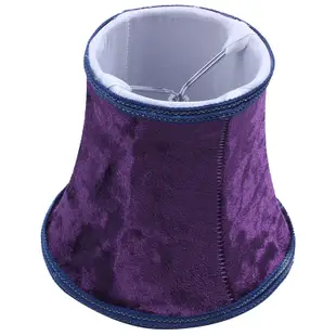 燈罩上的織物夾,e14 現代歐式壁燈手工燈罩,水晶燈,蠟燭燈,帶藍色法蘭絨裝飾的檯燈(深紫色)