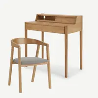 在飛比找momo購物網優惠-【LITOOC】LEONIE北歐實木書桌椅組合優惠-原木色(
