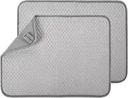 Dish Drying Mat Microfibre Quick Draining Board Pad Mats, Highly Absorbent Plate & Cup Drainer Board Mats for Homer Kitchen Countertop Bathroom Sink [2 Pack Small]