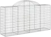 12 Pack Arched Gabion Baskets 200x50x100/120 cm Galvanised Iron - Durable Garden Planters for Outdoor Landscaping, Decorative Fencing & Raised Beds