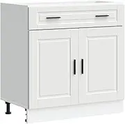 vidaXL Kitchen Base Cabinet - Porto White Engineered Wood - Space-Saving Storage Unit for Indoor Use, 80 x 46 x 81.5 cm