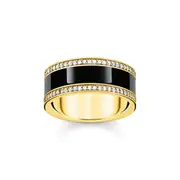 Buy Band ring with black cold enamel and zirconia by Thomas Sabo online - THOMAS SABO Australia