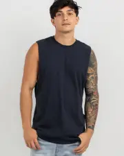[Lucid] Lucid Men's Essential Muscle Tank Top in Navy Size Large L Navy