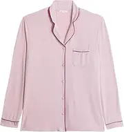 [YAMAMAY] Long Sleeve Pyjama Top; Front Opening Daily Modal
