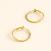 Semi Flattened Hoop Earrings 30mm