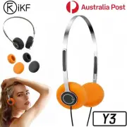 iKF Y3 Wired Headphones Retro Over Ear Headband HiFi Stereo Earbud Headset